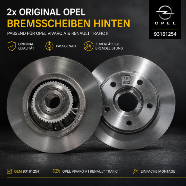 2x Original Opel Vivaro A Renault Trafic II Bremsscheiben Hinten 93161254