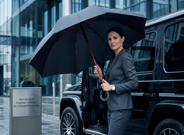 Regenschirm schwarz-rot Damen Automatik Mercedes Benz MBT0007