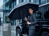 Regenschirm schwarz-rot Damen Automatik Mercedes Benz...