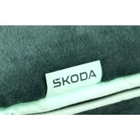 Škoda Reisekissen 2-in-1 Reisedecke Kissen Fleecedecke Kopfkissen, grün