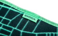 Škoda Reisekissen 2-in-1 Reisedecke Kissen Fleecedecke Kopfkissen, grün