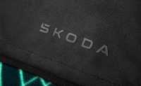 Škoda Reisekissen 2-in-1 Reisedecke Kissen Fleecedecke Kopfkissen, grün