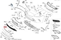 Mercedes-Benz Zierstab Chrom-Zierleiste Stoßfänger vorne A176885252164