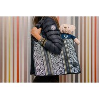 Mercedes-Benz Shopper schwarz / weiß / goldfarben, Baumwoll-Canvas B66041752