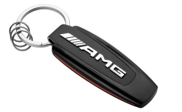 Mercedes-Benz AMG Schlüsselanhänger Typo Edelstahl Carbon