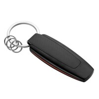 AMG Schlüsselanhänger, Typo Edelstahl / Carbon, schwarz / silberfarben / rot