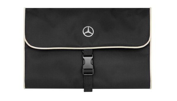 Mercedes-Benz Kulturbeutel  schwarz / beige, Polyester