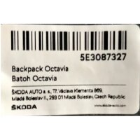 Skoda Rucksack schwarz  mit Octavia Schriftzug 5E3087327