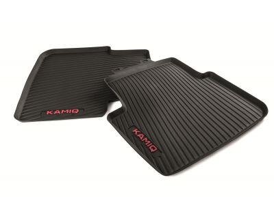 Skoda Gummifußmatten-Set hinten, rot 658061512A