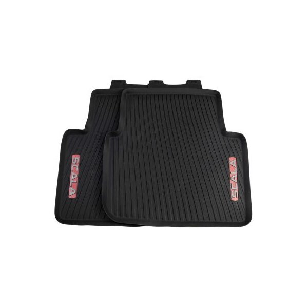 Gummifußmatten-Set, 2-teilig, hinten, mit roter Schrift