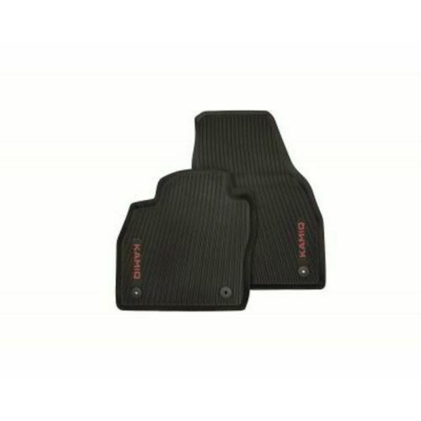 ŠKODA Gummifußmatten-Set, 2-teilig, vorn, rot