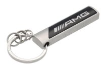 Mercedes-Benz AMG Schlüsselanhänger Logo silberfarben schwarzweiß Edelstahl
