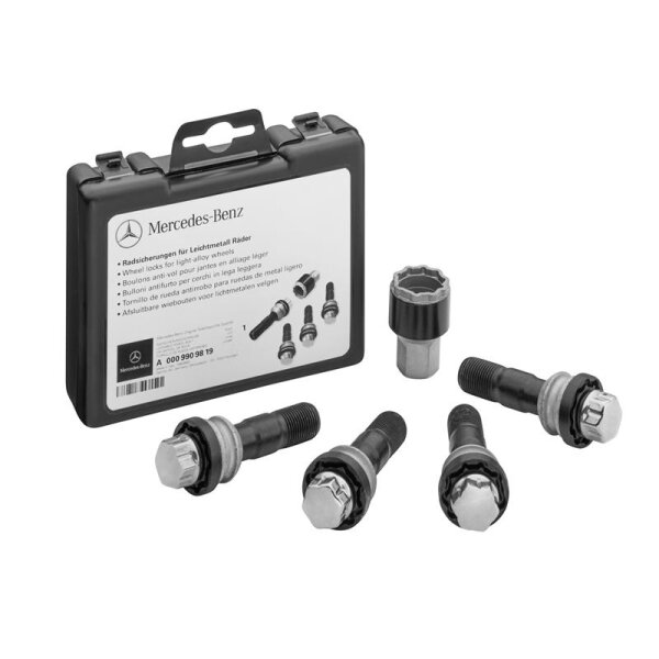 Mercedes-Benz Radsicherungssatz | M15 x 1,25 x 44 | silberfarben